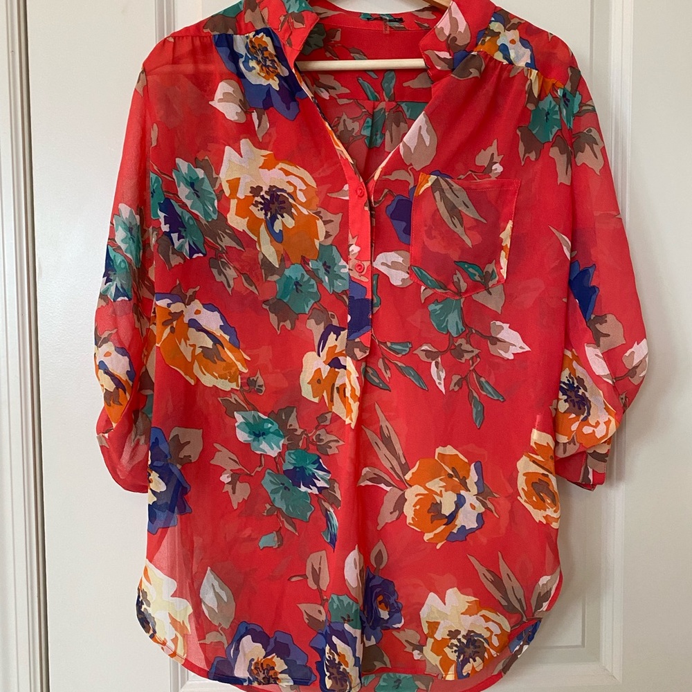 Women’s Floral 3/4 Blouse Size Small